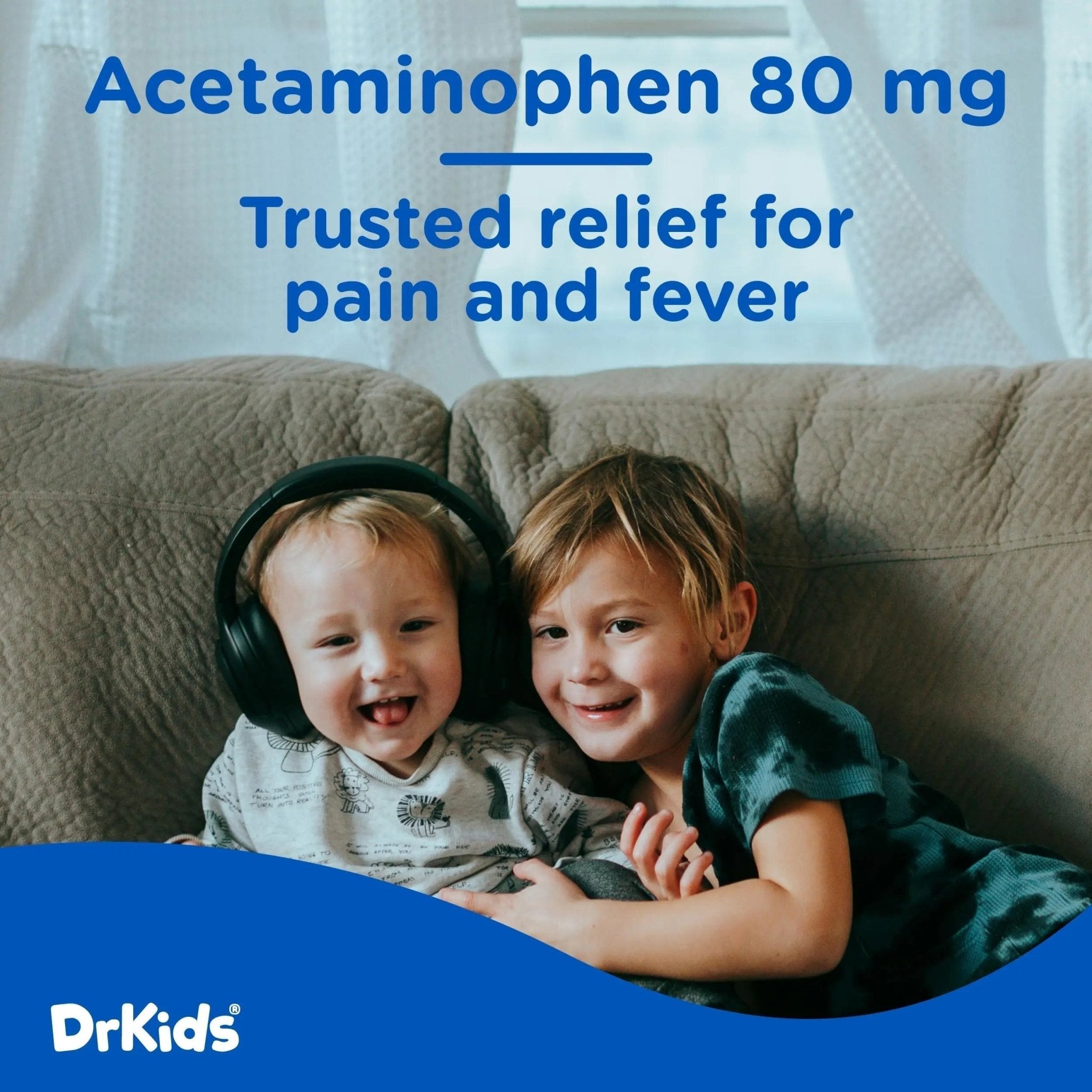 Dr. Kids Children’s Pain and Fever Chewable Gels – Pain Relief and Fever Reducer for Kids Ages 2–11, 80 mg Chewable Acetaminophen for Headache, Sore Throat, Cold & Flu, Pineapple Flavor, 26 Count - TrustMedUSA