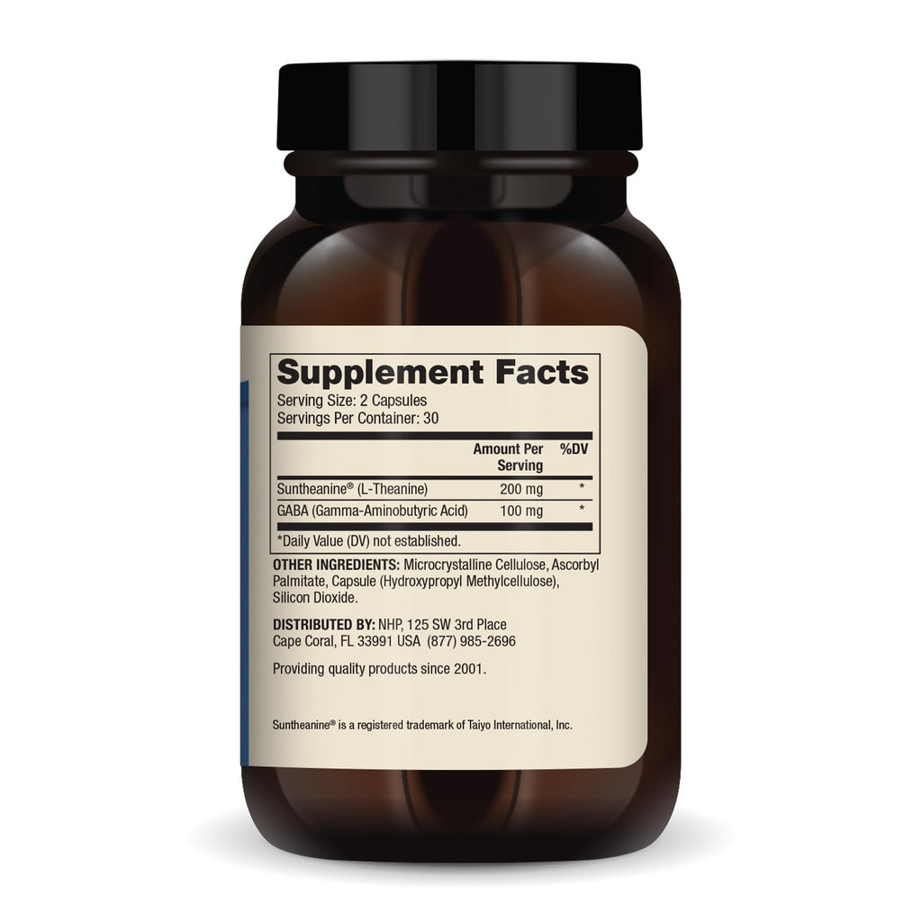 Dr. Mercola L-Theanine Plus GABA - Supports Relaxation - Focus & Cognitive Function - Stress Support Supplement - 200 mg L-Theanine - 100 mg GABA - 60 Capsules - TrustMedUSA