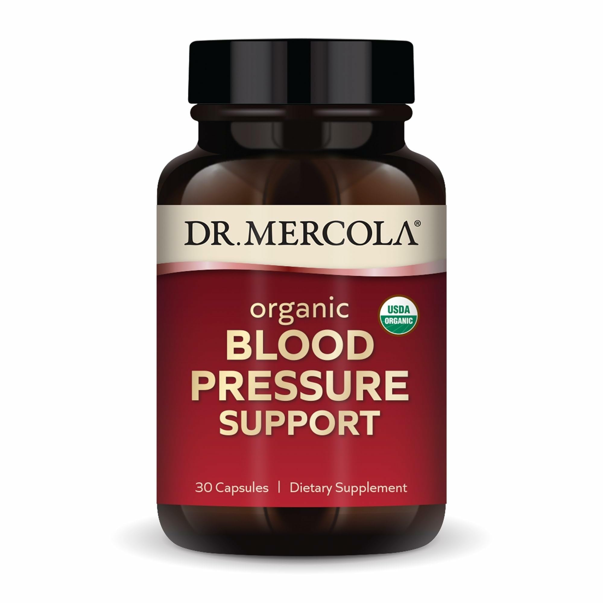 Dr. Mercola Organic Blood Pressure Support - Supports Healthy Circulation - High-Potency Grape Seed Extract - Non-GMO & Soy-Free - 30 Capsules (30 Servings) - TrustMedUSA