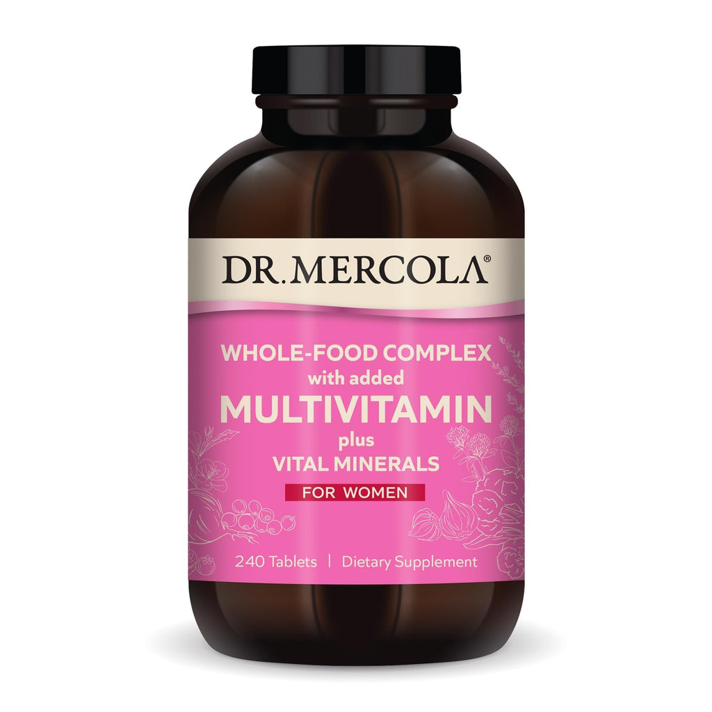 Dr. Mercola Whole-Food Complex for Women - with Added Multivitamin Plus Vital Minerals - Supports Energy & Cellular Health - Non-GMO, Gluten-Free & Soy-Free - 240 Tablets (30 Servings) - TrustMedUSA