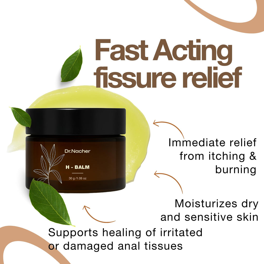 Dr. Nacher H-Balm. Rectal Natural Balm for Fissure, Hem Related discomfort. with Sophora & 12 Herbal Extracts. Soothes Irritation. Fast-Acting. Safe for Sensitive Areas and Postnatal. for Men & Women - TrustMedUSA