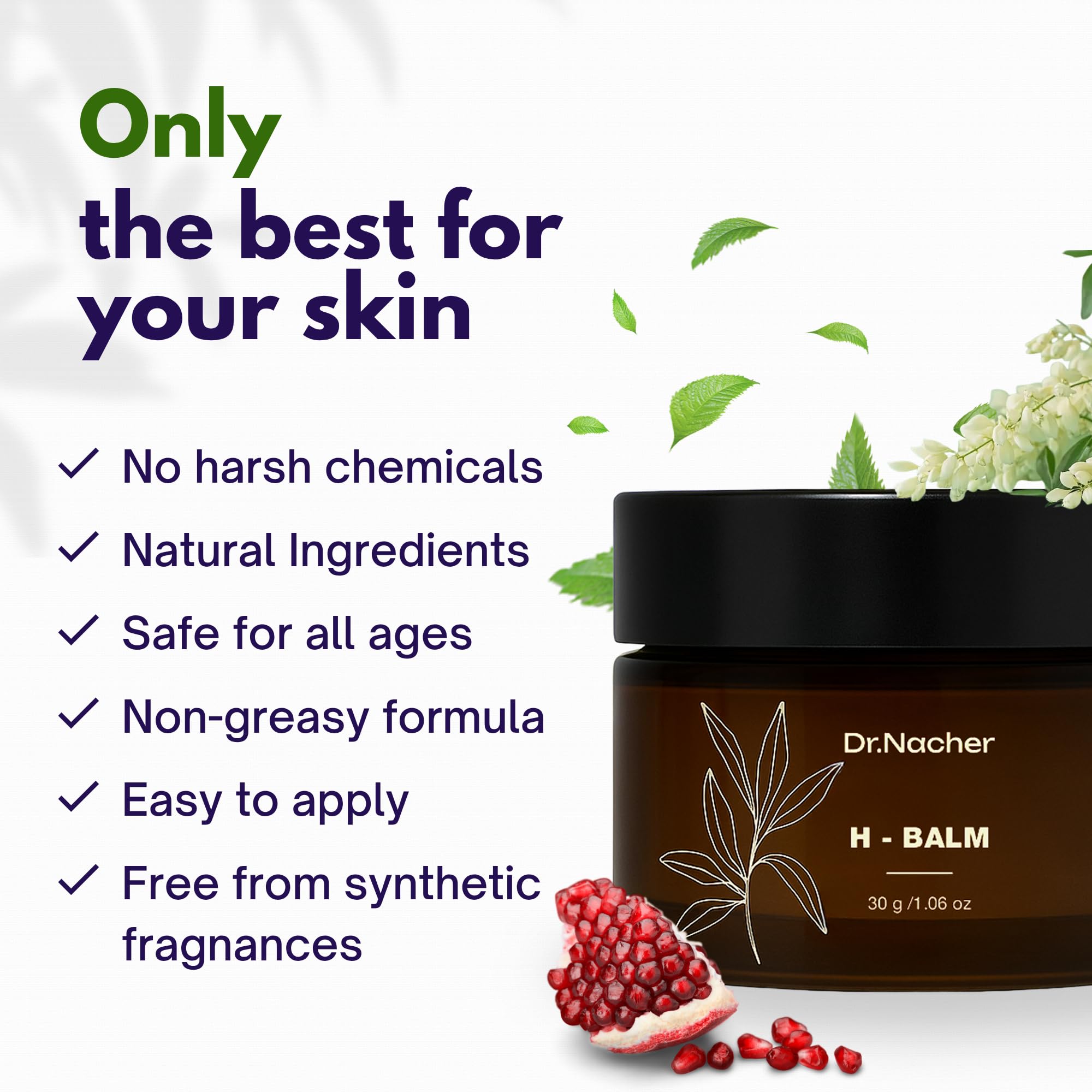 Dr. Nacher H-Balm. Rectal Natural Balm for Fissure, Hem Related discomfort. with Sophora & 12 Herbal Extracts. Soothes Irritation. Fast-Acting. Safe for Sensitive Areas and Postnatal. for Men & Women - TrustMedUSA