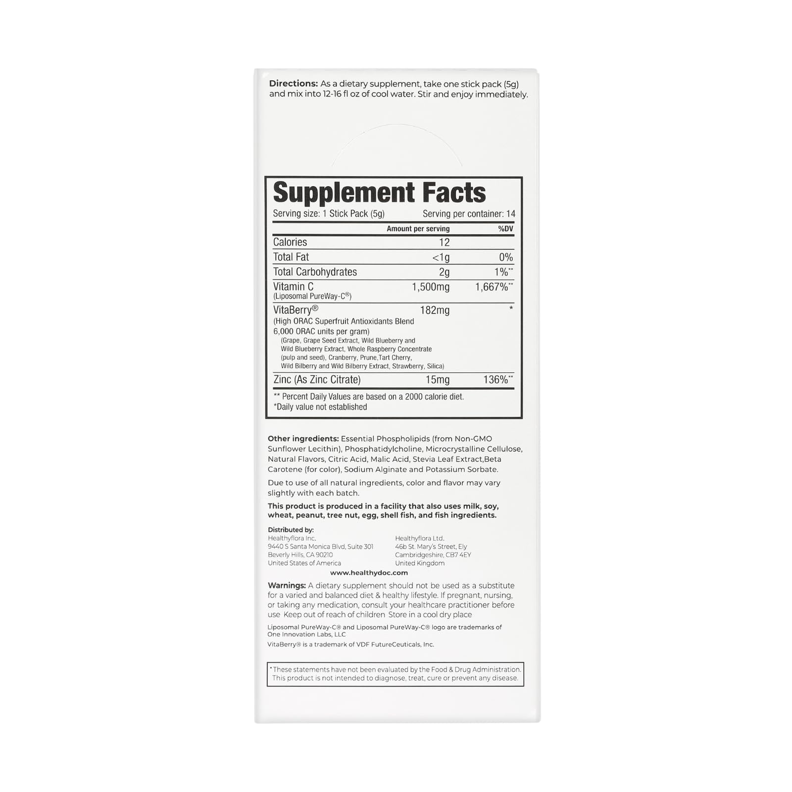 DR. NIGMA Super Vitamin C Cocktail Powder | Science-Based Beauty and Wellness | Powerful Combo of Vital Nutrients to Support Optimal Health and Vitality | 14 Servings | 2.46 oz - TrustMedUSA