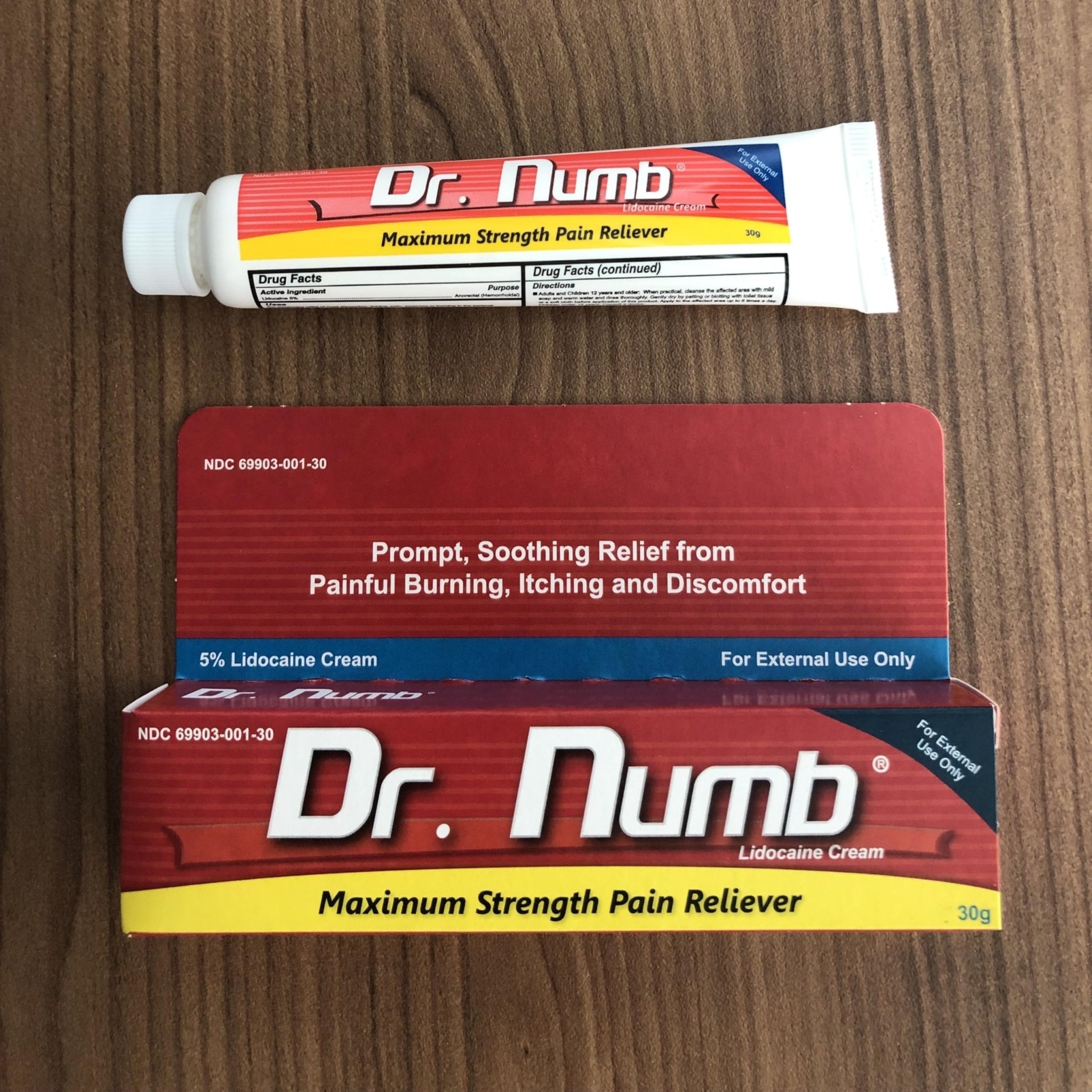 Dr. Numb 5% Lidocaine Numbing Cream, Fast-Acting Maximum Strength Topical Anesthetic Pain Relief Burn Itch Numb Cream with Vitamin E for Hemorrhoid Treatment, Local and Anorectal Uses - 30g 4 Pack - TrustMedUSA