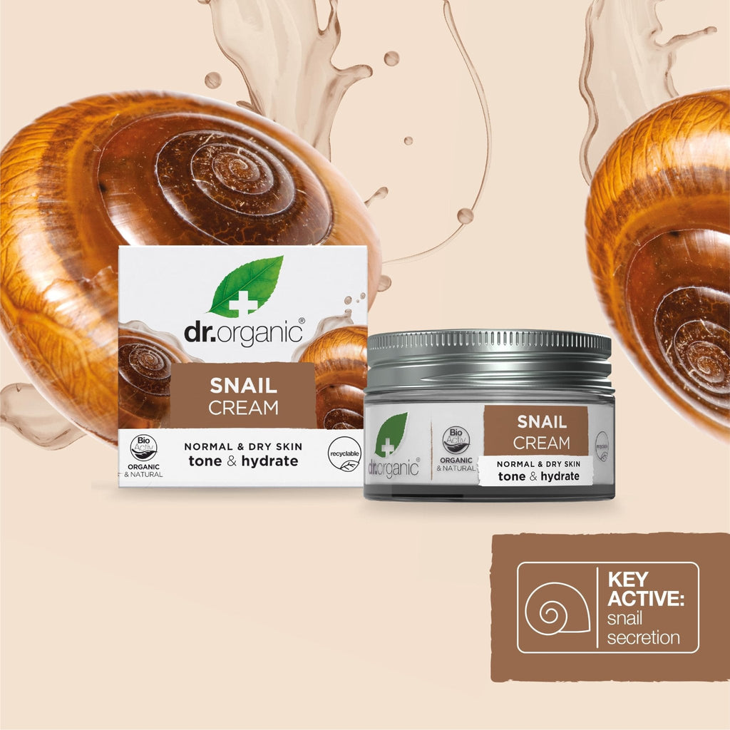 Dr. Organic Snail Gel Face Cream | Rejuvenates and Moisturizes, Improves Skin Tone and Hydration, Natural, Certified Organic, Paraben & SLS-Free, 50 mL / 1.7 fl oz - Maple Wellness Supplements