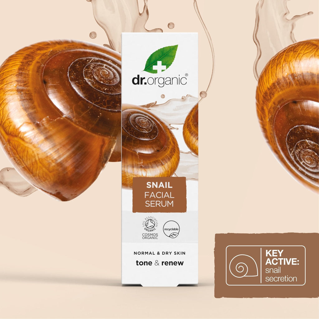 Dr. Organic Snail Gel Facial Serum | Hydrates and Restores Skin, Reduces Fine Lines, Natural, Certified Organic, Paraben & SLS-Free, 30 mL / 1 fl oz - Maple Wellness Supplements
