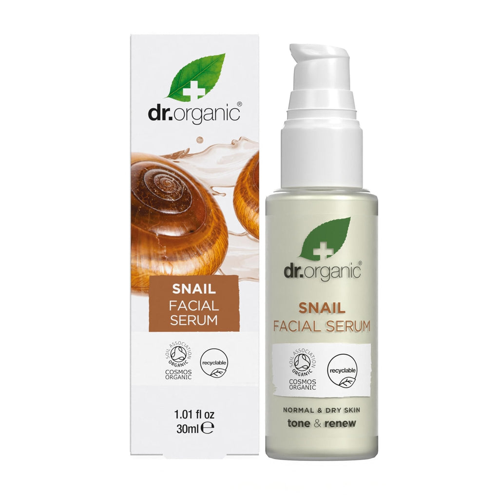 Dr. Organic Snail Gel Facial Serum | Hydrates and Restores Skin, Reduces Fine Lines, Natural, Certified Organic, Paraben & SLS-Free, 30 mL / 1 fl oz - Maple Wellness Supplements