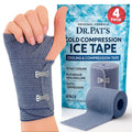 Dr Pat's Ice Tape (4 Pack) - Cooling Bandage Wrap Athletic Tape - Compression Instant Cold Compress Wrap with Menthol - Elastic, Athletic for Sore Muscles, Pain Relief Now, Swelling, Recovery, Sports - Maple Wellness Supplements
