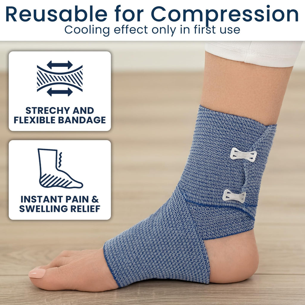 Dr Pat's Ice Tape (4 Pack) - Cooling Bandage Wrap Athletic Tape - Compression Instant Cold Compress Wrap with Menthol - Elastic, Athletic for Sore Muscles, Pain Relief Now, Swelling, Recovery, Sports - Maple Wellness Supplements