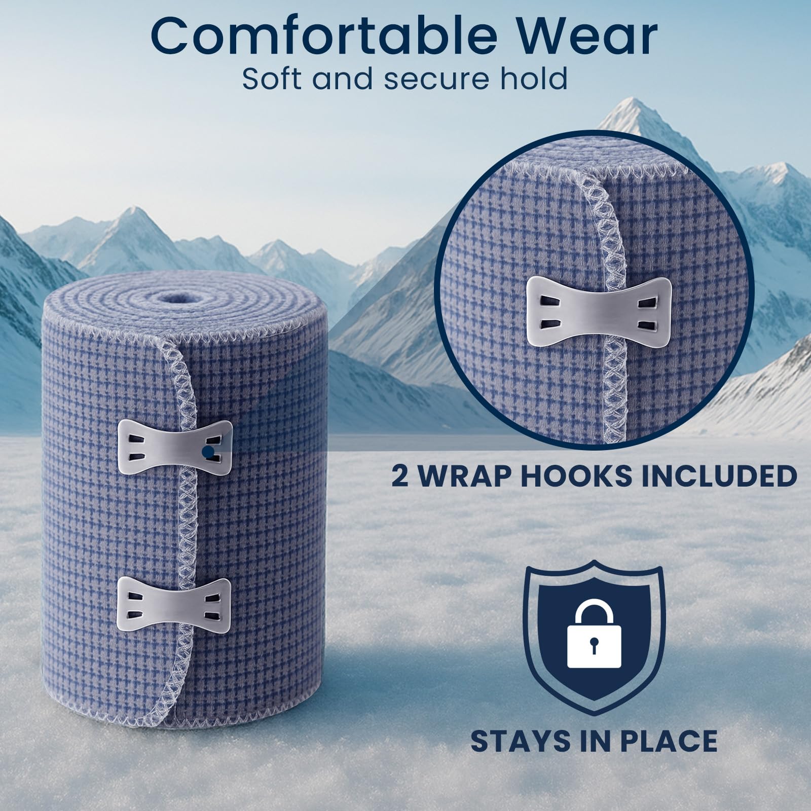 Dr Pat's Ice Tape - Cooling Bandage Wrap Athletic Tape - Compression Instant Cold Compress Wrap with Menthol - Elastic, Athletic for Sore Muscles, Pain Relief Now, Swelling, Recovery, Sports - Maple Wellness Supplements