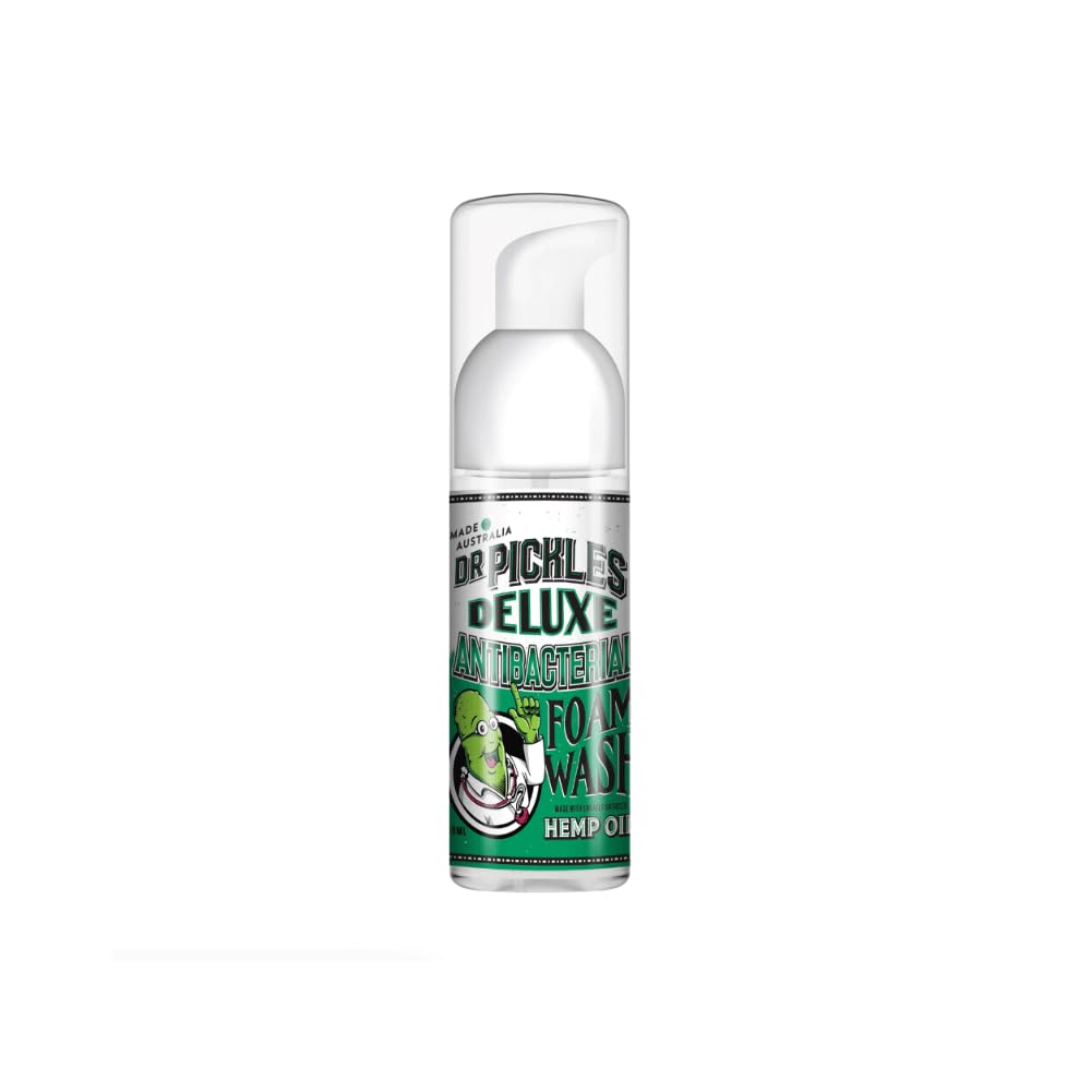 Dr Pickles Foaming Tattoo Wash 1.7 oz – Antibacterial Tattoo Cleanser for New Tattoos & Piercings, Aloe & Hemp Infused, Gentle Antiseptic Soap, Vegan Aftercare Foam, Soothing Skin Healing Wash - Maple Wellness Supplements