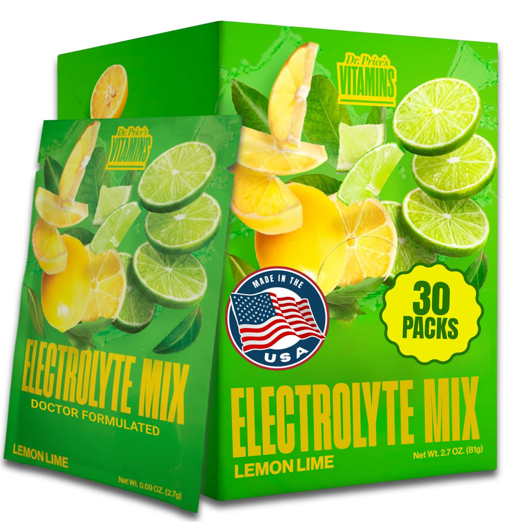 Dr. Price’s Electrolytes Powder Packets – Lemon Lime, 30 Packs | Sugar Free Electrolytes | Hydration Drink Mix, 72+ Trace Minerals, Manganese | Keto Electrolytes, Vegan, Doctor-Formulated, Made in USA - Maple Wellness Supplements