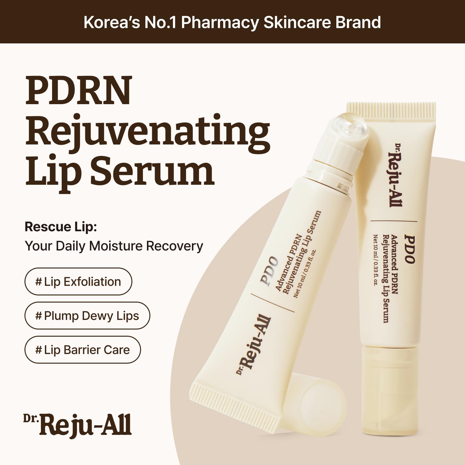 Dr. Reju-All Advanced PDRN Rejuvenating Lip Serum – Hydrating Lip Balm with Lipozip PDRN for Glowy, Dewy Lips - TrustMedUSA