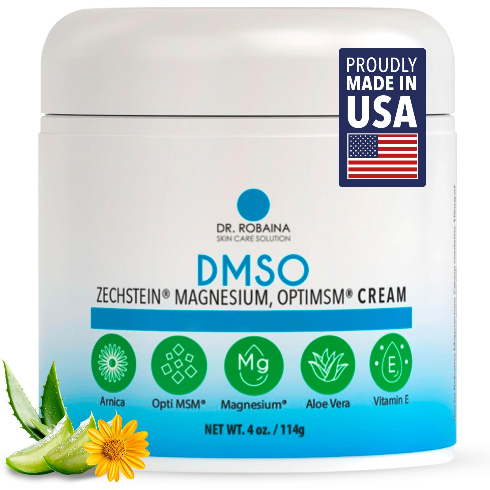 Dr. Robaina DMSO Cream - 99.9% Pure DMSO Pharmaceutical Grade | Formula with Zechstein Magnesium - TrustMedUSA