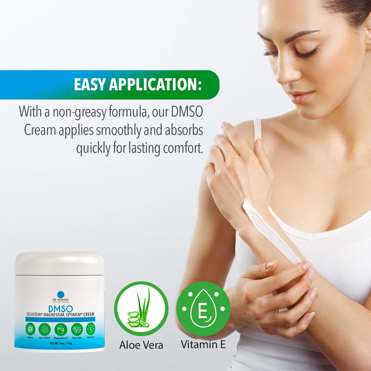 Dr. Robaina DMSO Cream - 99.9% Pure DMSO Pharmaceutical Grade | Formula with Zechstein Magnesium - TrustMedUSA