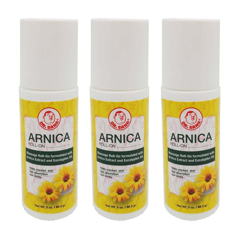 Dr Sana Arnica Roll-On. Topical Analgesic and Moisturizer. Soothes Dry and Cracked Skin. 3 oz. Pack of 3 - TrustMedUSA