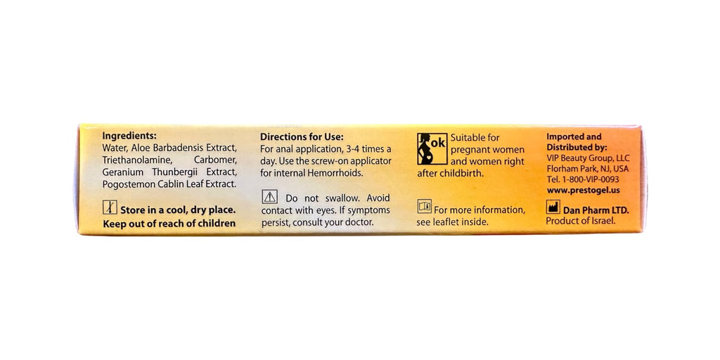 DR. SCHAVIT Presto Gel for Internal and External Hemorrhoids (Piles). A Natural Hemorrhoid Treatment Hemorrhoid Cream. Immediate Relief 25gr - TrustMedUSA