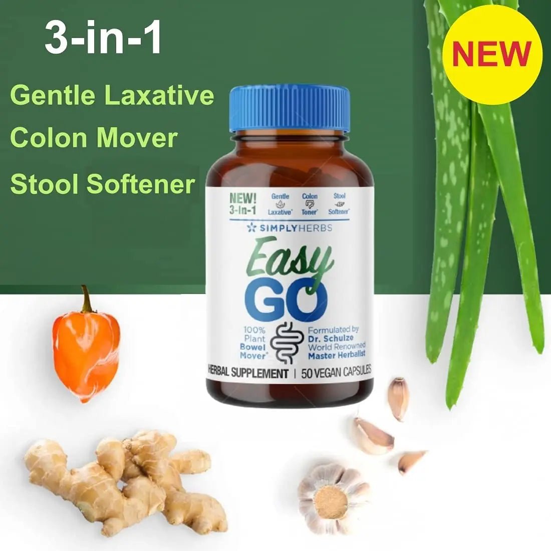 Dr. Schulze's Easy GO Bowel Mover - Formulated Gentle Laxative, Colon Toner & Stool - TrustMedUSA