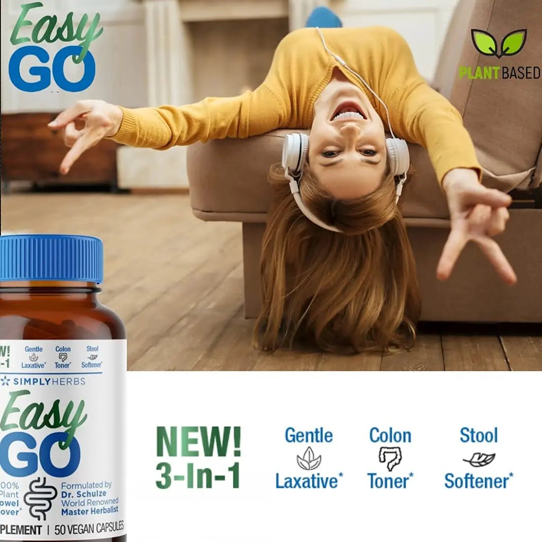 Dr. Schulze's Easy GO Bowel Mover - Formulated Gentle Laxative, Colon Toner & Stool - TrustMedUSA