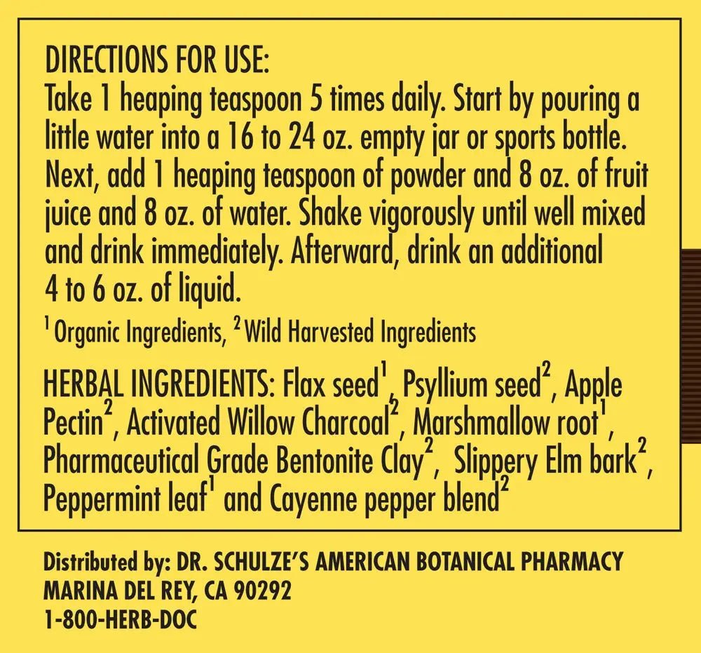 Dr. Schulze’s | Intestinal Formula 2 | Herbal Colon Cleanse Formula | Natural Detox Powder - TrustMedUSA