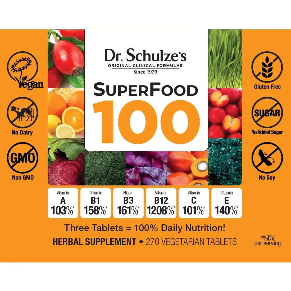 Dr. Schulze's | SuperFood 100 | Vitamin & Mineral Herbal Concentrate | Dietary Supplement - TrustMedUSA