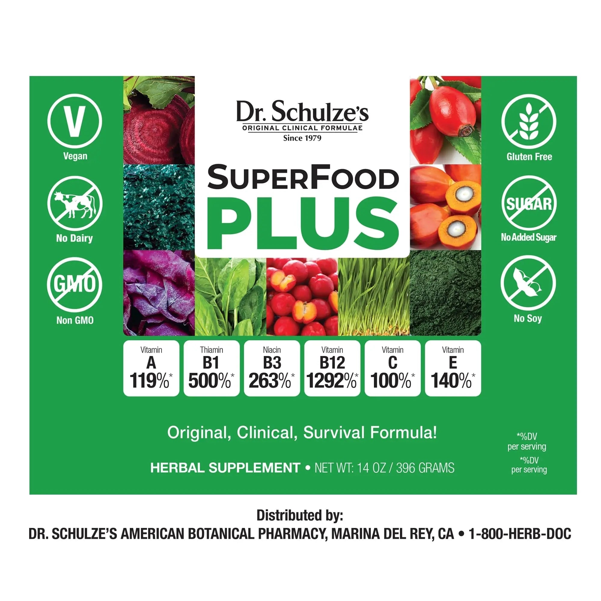 Dr. Schulze’s SuperFood Plus | Vitamin and Mineral Herbal Concentrate | Daily Nutrition - TrustMedUSA