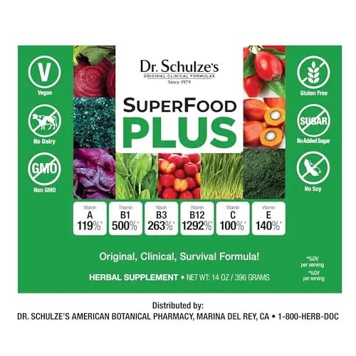 Dr. Schulze’s | SuperFood Plus | Vitamin & Mineral Herbal Concentrate | Dietary Supplement - TrustMedUSA