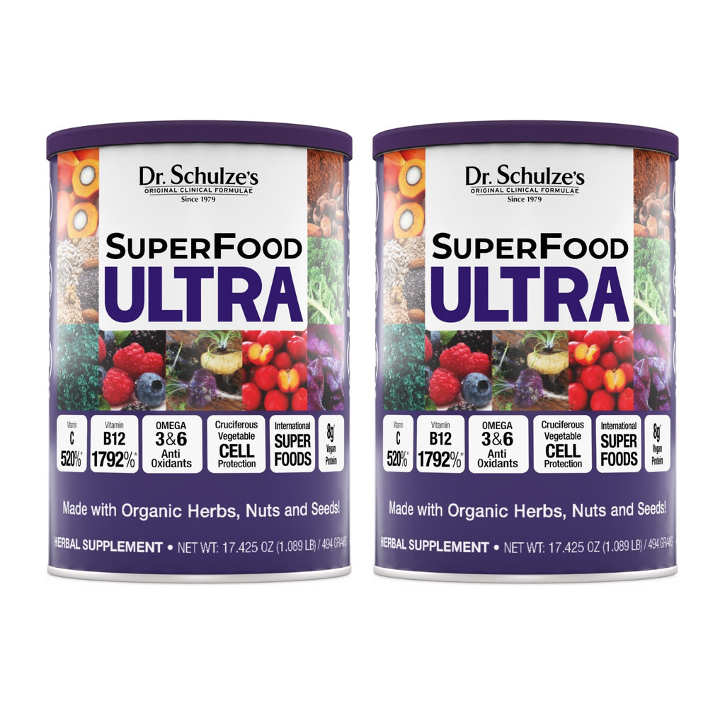 Dr. Schulze's SuperFood Ultra - Plant-Based Superfood Powder for Active Lifestyle Support - Vital Nutrients - Natural Ingredients - Gluten-Free & Dairy-Free - Vegan - 17.4 oz (13 Servings) - 2 Pack - TrustMedUSA