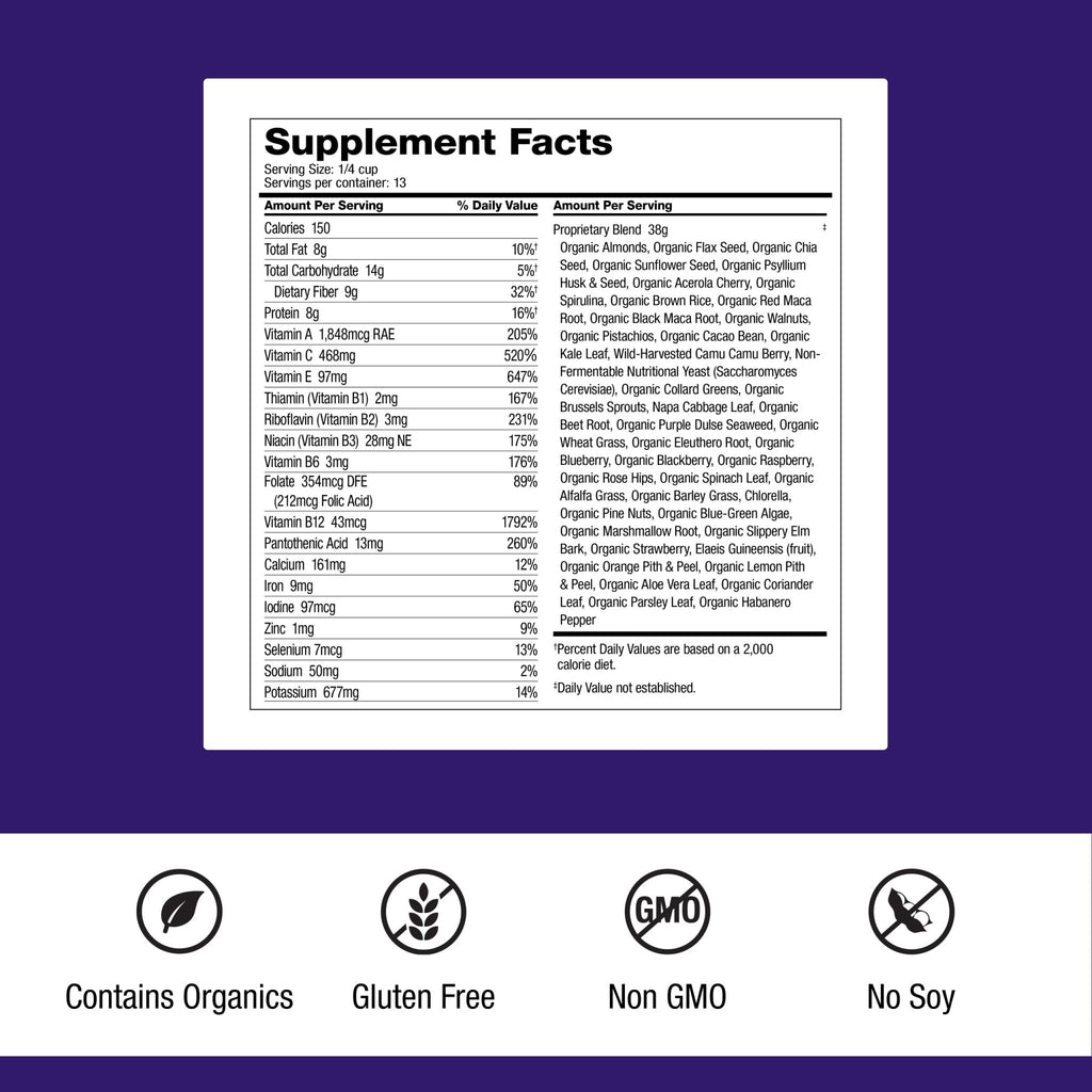 Dr. Schulze's SuperFood Ultra - Plant-Based Superfood Powder for Active Lifestyle Support - Vital Nutrients - Natural Ingredients - Gluten-Free & Dairy-Free - Vegan - 17.4 oz (13 Servings) - 2 Pack - TrustMedUSA