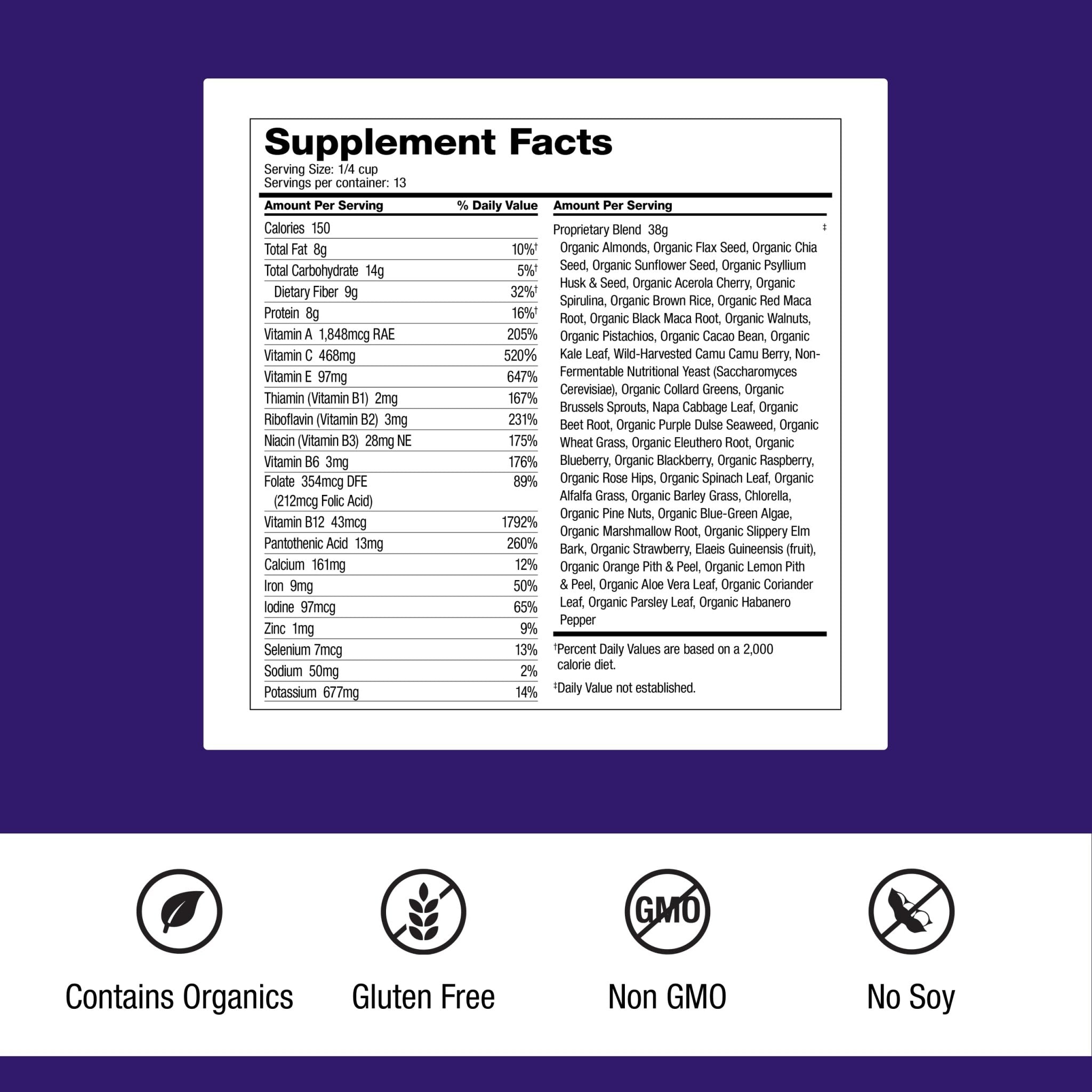 Dr. Schulze's SuperFood Ultra - Plant-Based Superfood Powder for Active Lifestyle Support - Vital Nutrients - Natural Ingredients - Gluten-Free & Dairy-Free - Vegan - 17.4 oz (13 Servings) - 2 Pack - TrustMedUSA