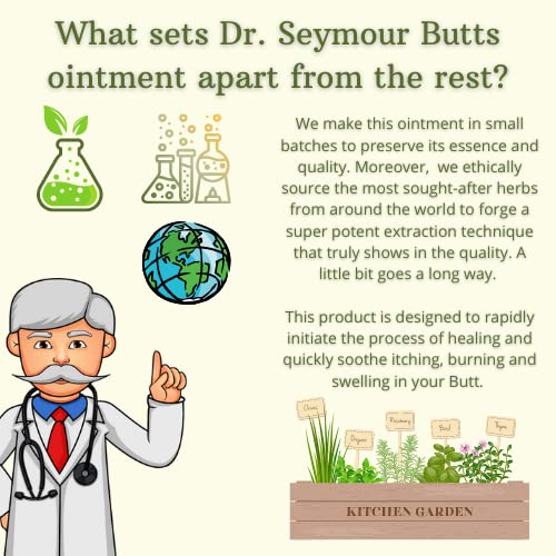 Dr. Seymour Butts All-Natural Hemorrhoid Care Cream – with 10 Botanicals Including Witch Hazel, Calendula & Horse Chestnut – Soothing Relief for Burning, Itching & Irritation. - TrustMedUSA