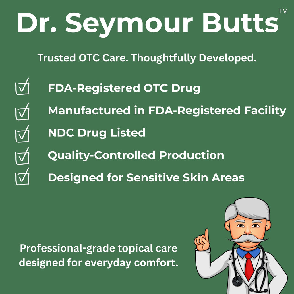 Dr. Seymour Butts Hemorrhoid Ointment – Lidocaine 5% Pain Relief for Burning, Itching & Irritation | External Hemorrhoid Care with Witch Hazel, Aloe & Botanical Support - TrustMedUSA