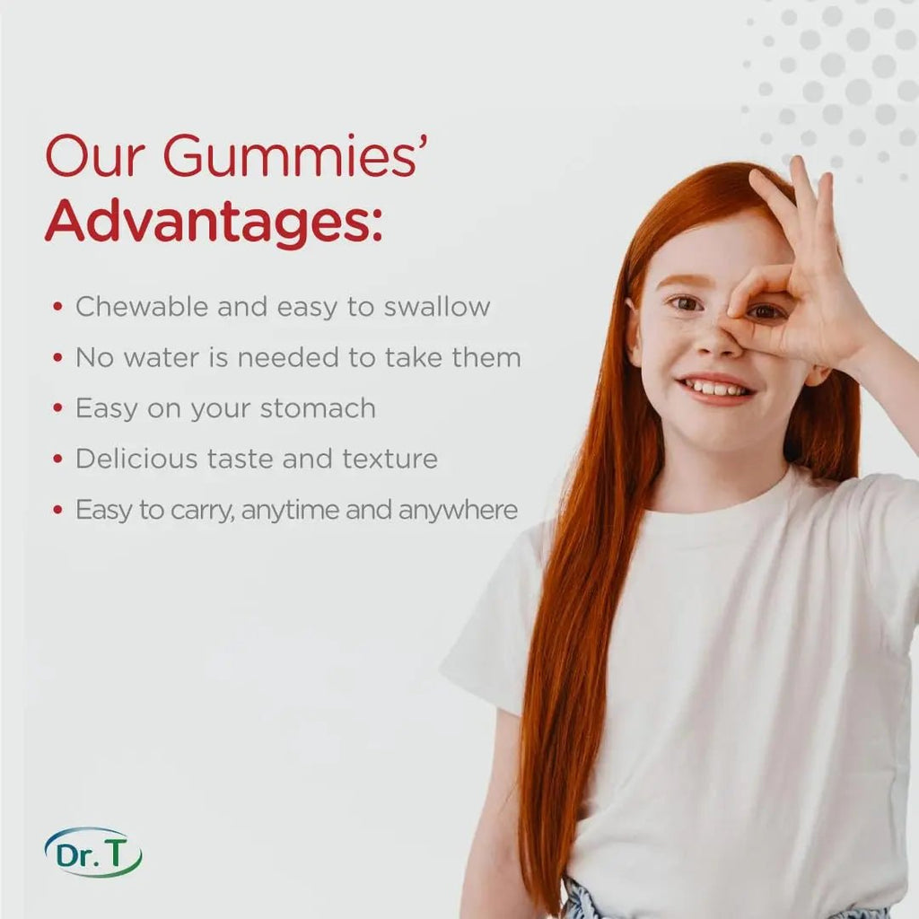 Dr. T Kids Multivitamin Gummies – Daily Vitamins for Kids Ages 2+, with A, C, D, E, B & Folic Acid – Supports Bone Strength, Immunity & Overall Health - TrustMedUSA