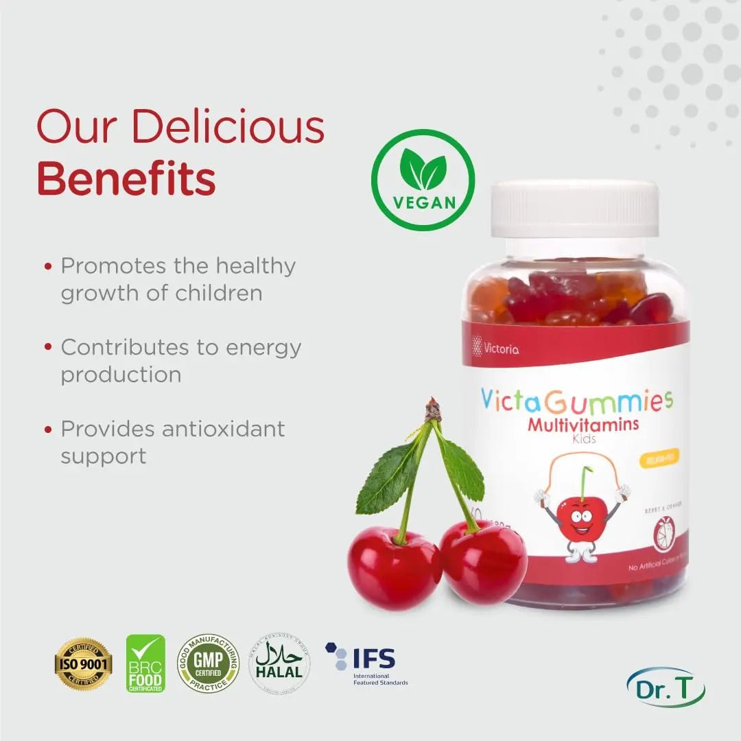 Dr. T Kids Multivitamin Gummies – Daily Vitamins for Kids Ages 2+, with A, C, D, E, B & Folic Acid – Supports Bone Strength, Immunity & Overall Health - TrustMedUSA