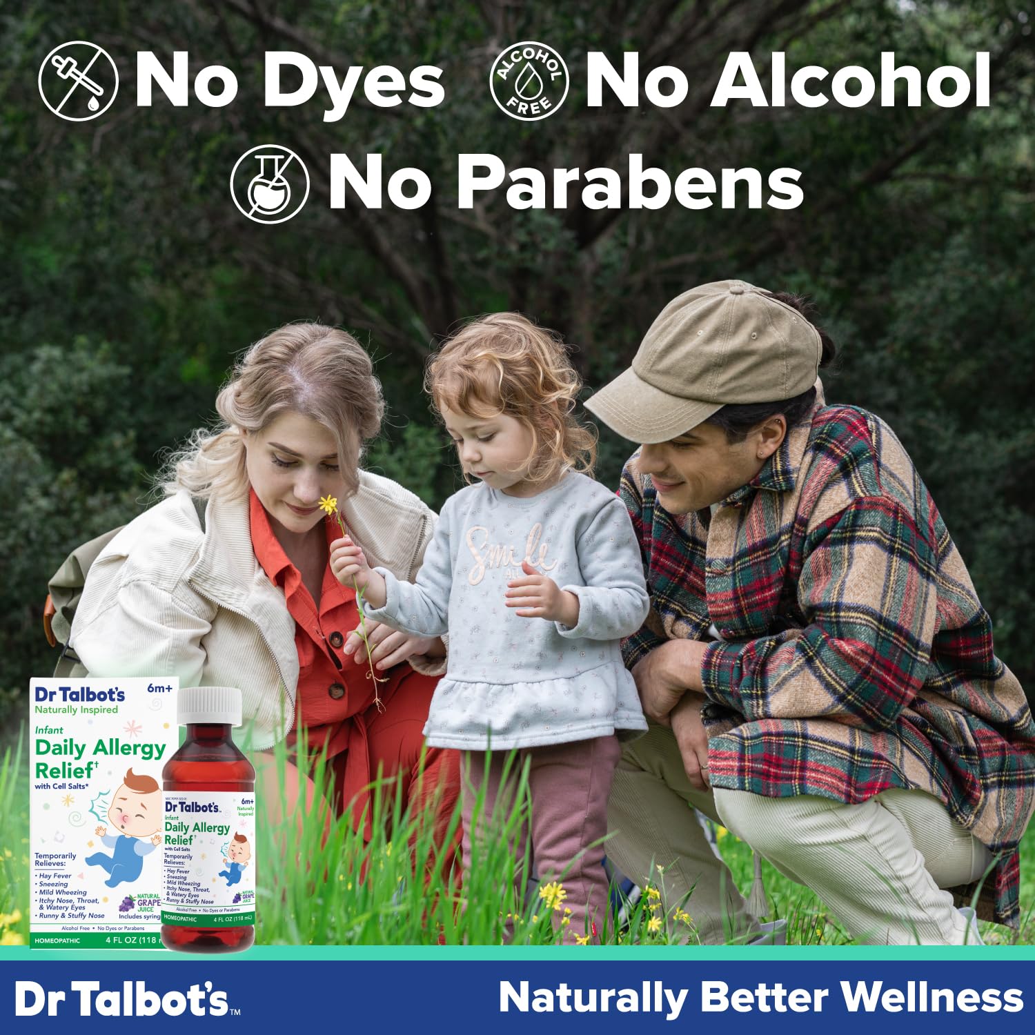 Dr. Talbot's Infant Daily Allergy Relief Liquid Medicine, Naturally Inspired for Babies, Includes Syringe, Grape Juice Flavor, Purple, 4 Fl Oz - Maple Wellness Supplements
