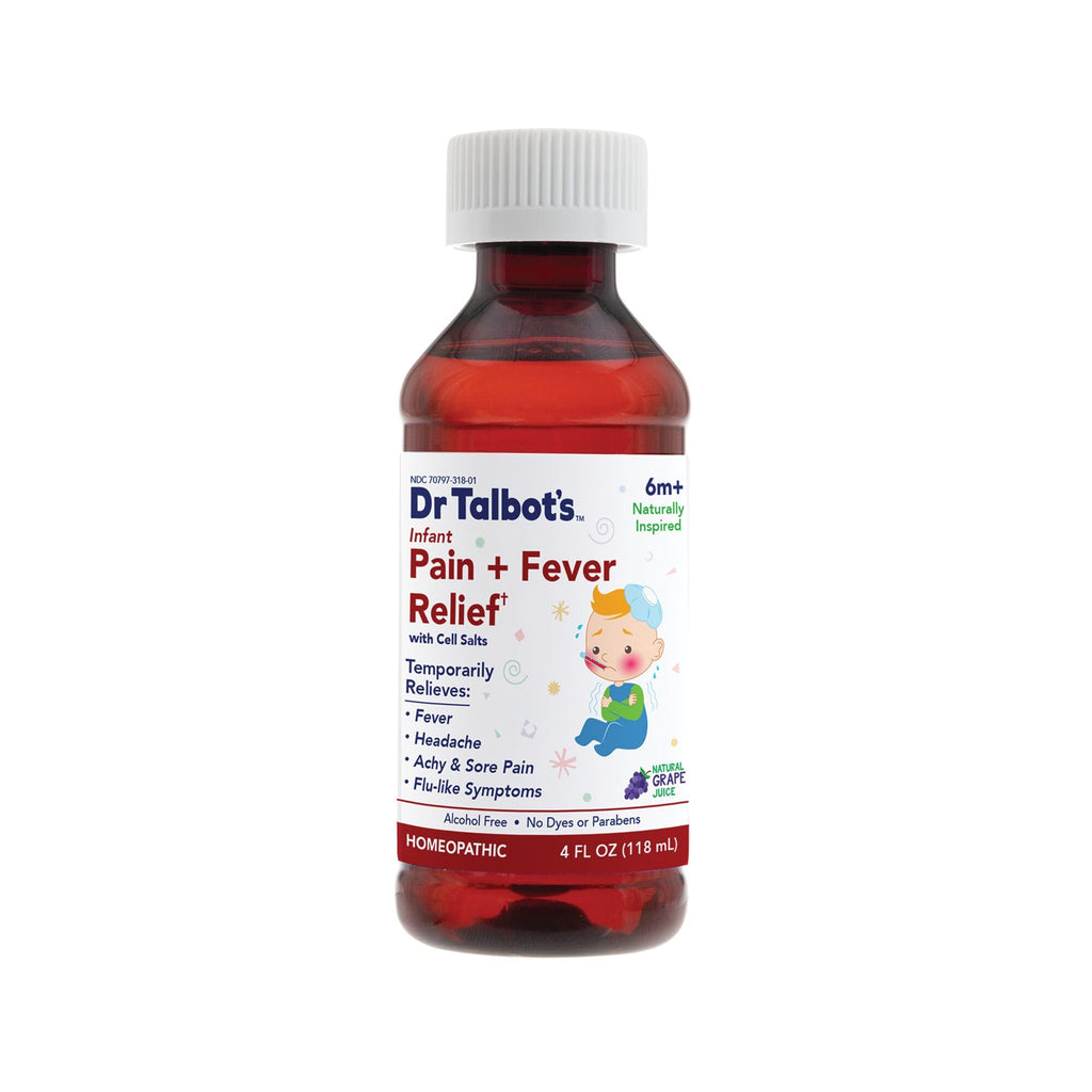 Dr. Talbot's Infant Pain and Fever Relief Liquid Medicine - 4 fl oz - 6+ Months - Grape Juice Flavor - No Alcohol, Dyes, or Parabens - Baby Essentials - TrustMedUSA