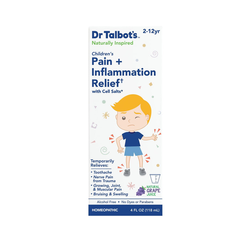 Dr. Talbot's Pain + Inflammation Relief Liquid Medicine for Children, Includes Dosage Cup, Grape Juice Flavor, 4 Fl Oz (Packaging May Vary) - TrustMedUSA