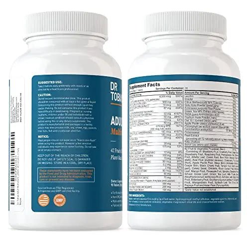 Dr. Tobias Adult Multivitamin for Women & Men, Energy & Immune Support from 42 Fruits - TrustMedUSA