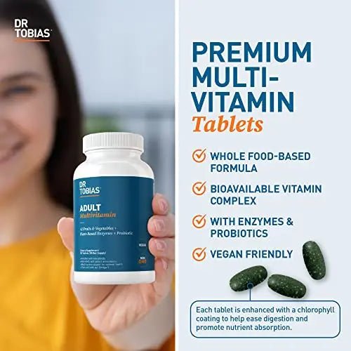 Dr. Tobias Adult Multivitamin for Women & Men, Energy & Immune Support from 42 Fruits - TrustMedUSA