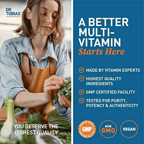 Dr. Tobias Adult Multivitamin for Women & Men, Energy & Immune Support from 42 Fruits - TrustMedUSA