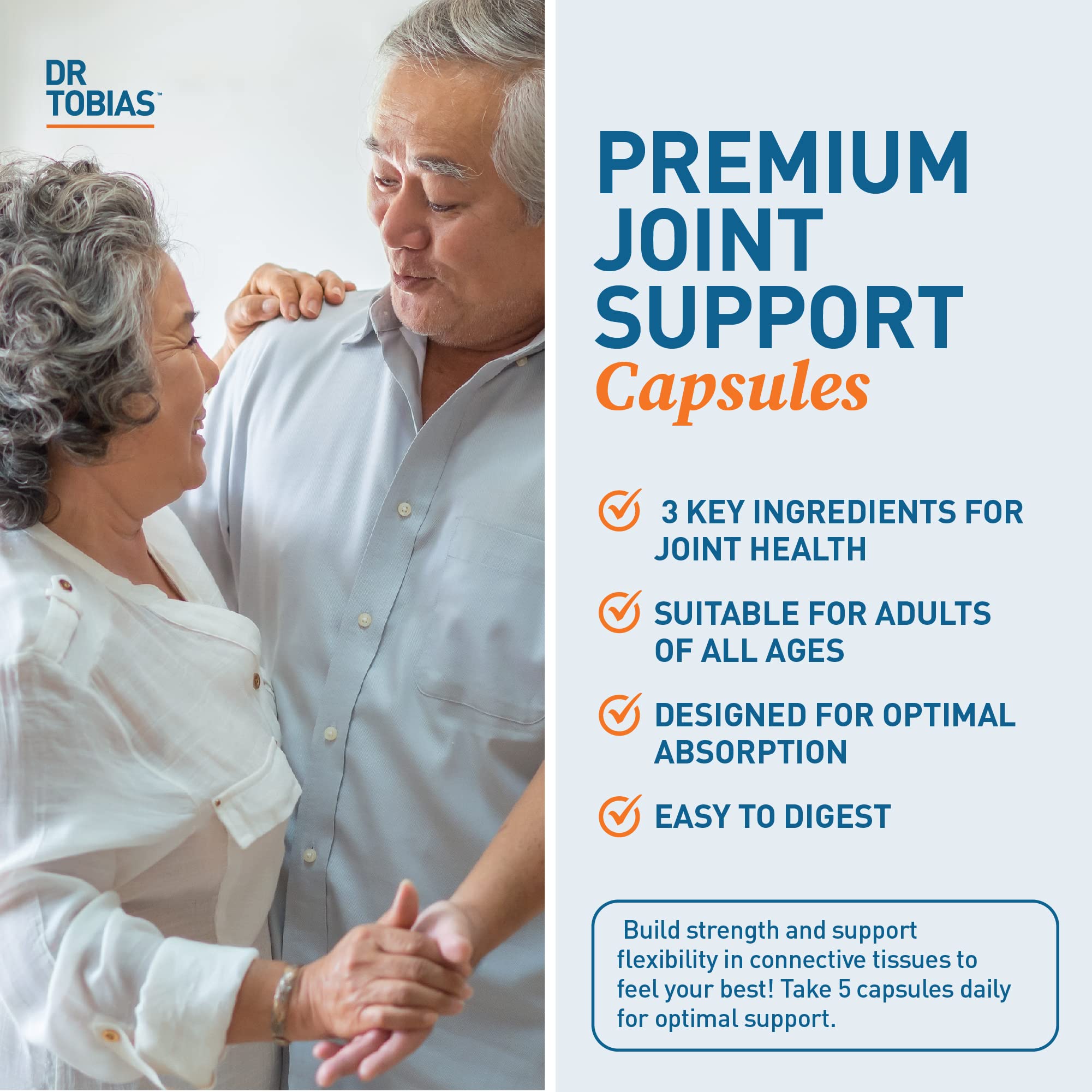 Dr. Tobias AKG Supplement & Joint Support Supplement - Supports Energy, Muscles, Cartilage & Joint Health, Non-GMO - TrustMedUSA