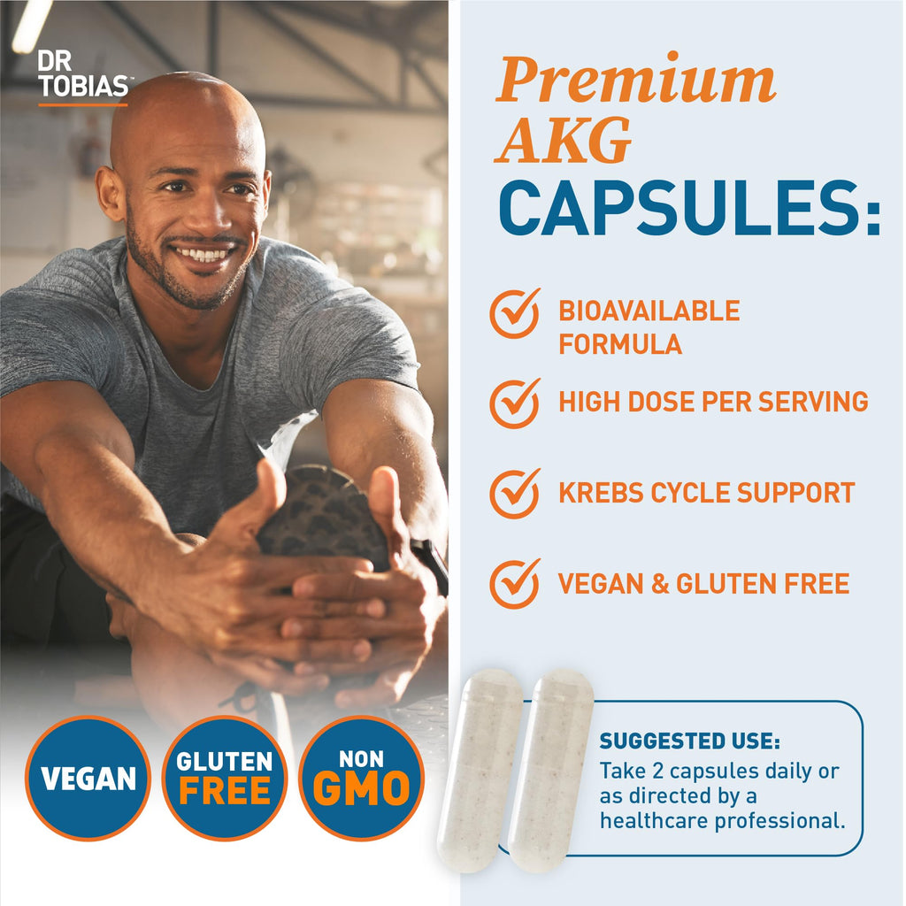 Dr. Tobias AKG Supplement & Joint Support Supplement - Supports Energy, Muscles, Cartilage & Joint Health, Non-GMO - TrustMedUSA