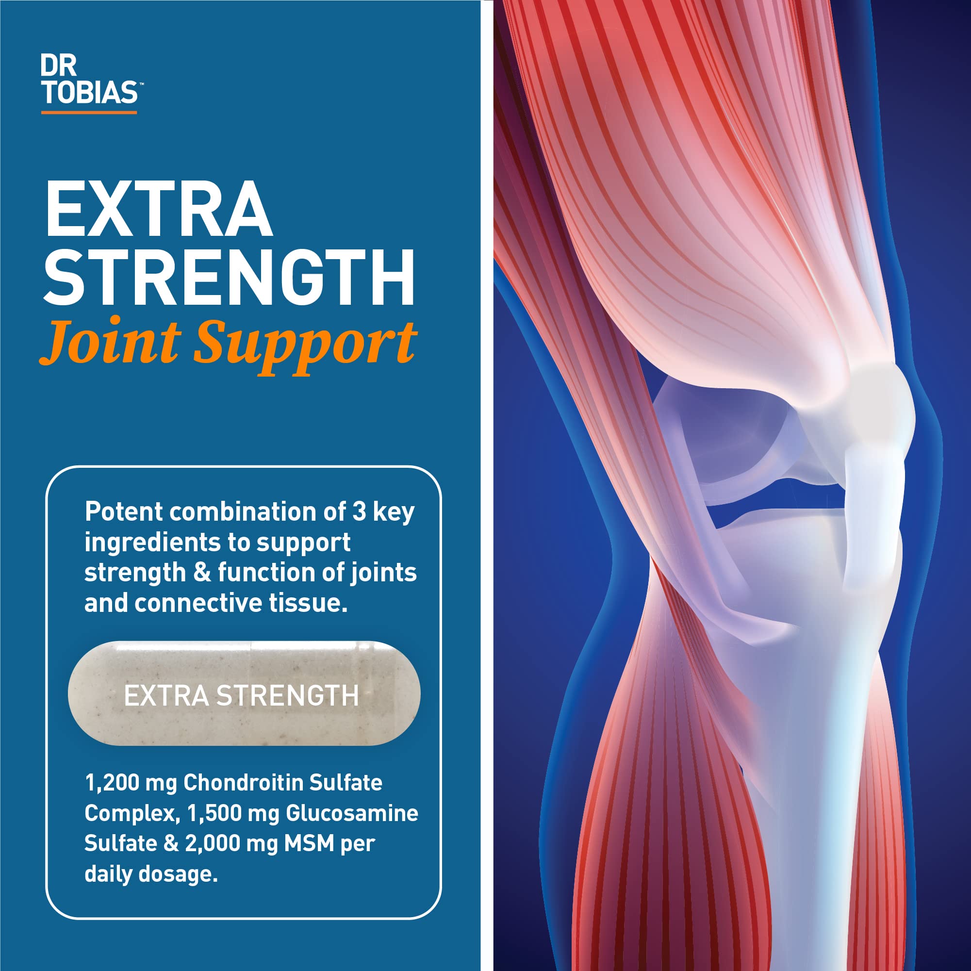 Dr. Tobias AKG Supplement & Joint Support Supplement - Supports Energy, Muscles, Cartilage & Joint Health, Non-GMO - TrustMedUSA