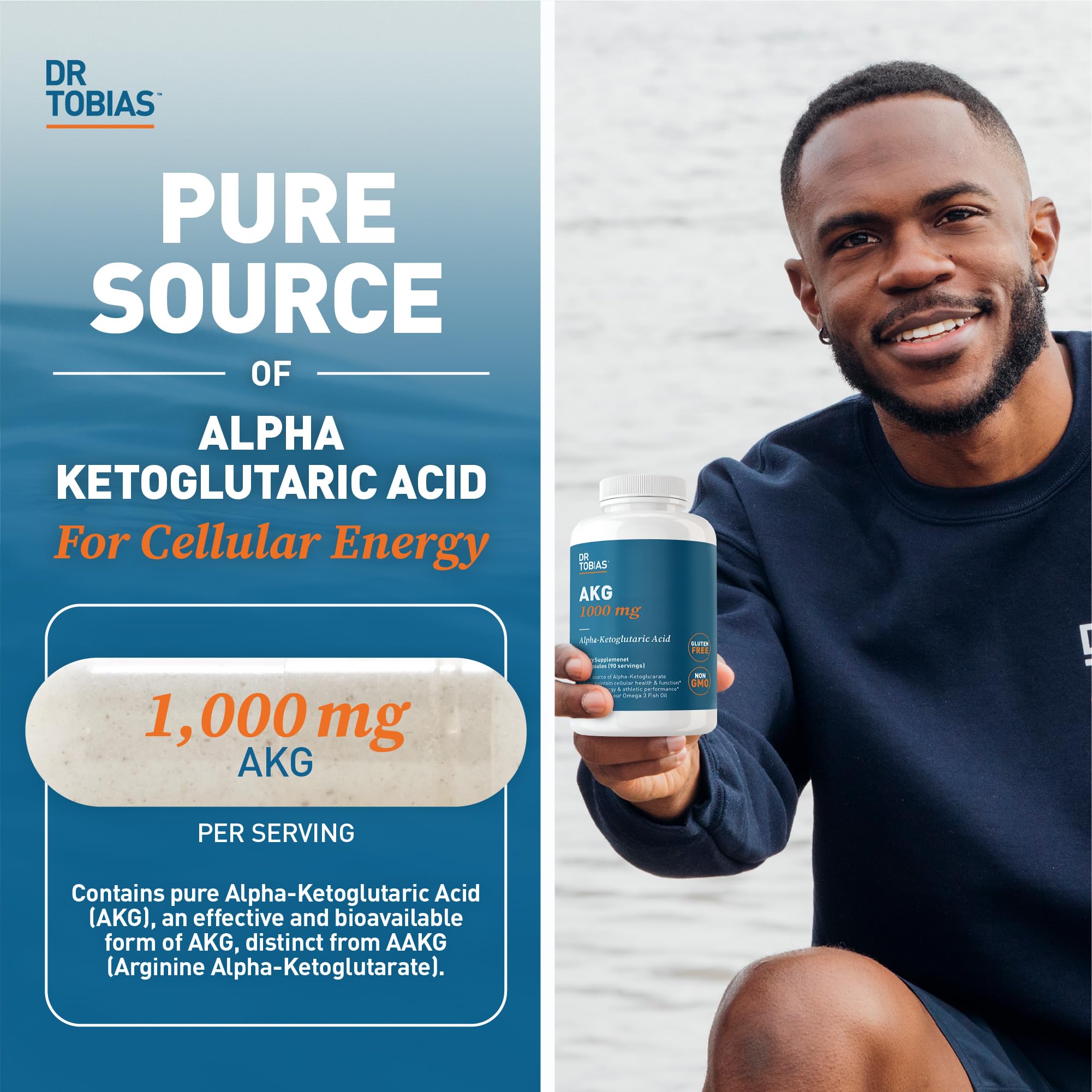 Dr. Tobias AKG Supplement & Joint Support Supplement - Supports Energy, Muscles, Cartilage & Joint Health, Non-GMO - TrustMedUSA