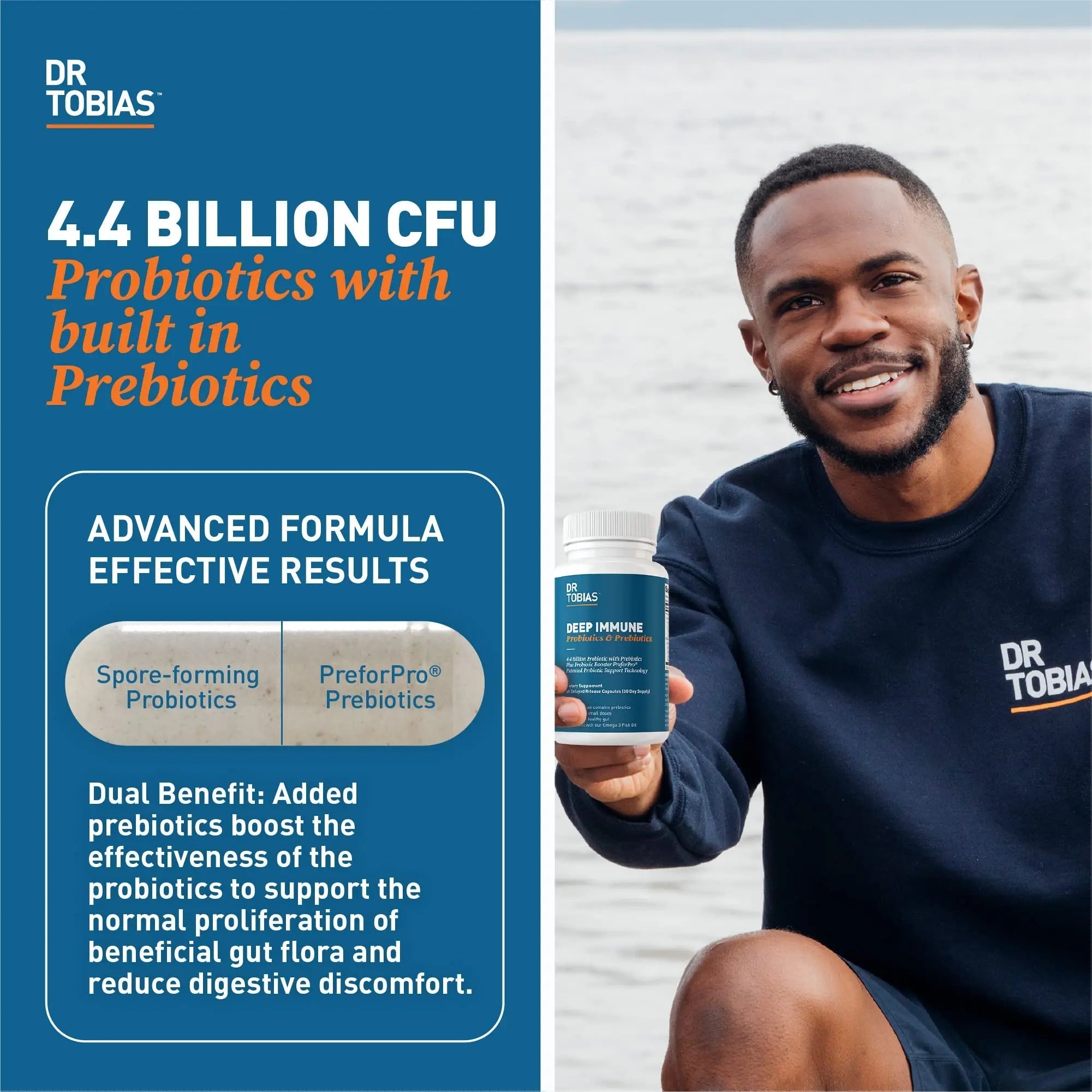 Dr. Tobias Deep Immune Probiotics & Prebiotics, 4.4 Billion CFU Probiotics for Women - TrustMedUSA