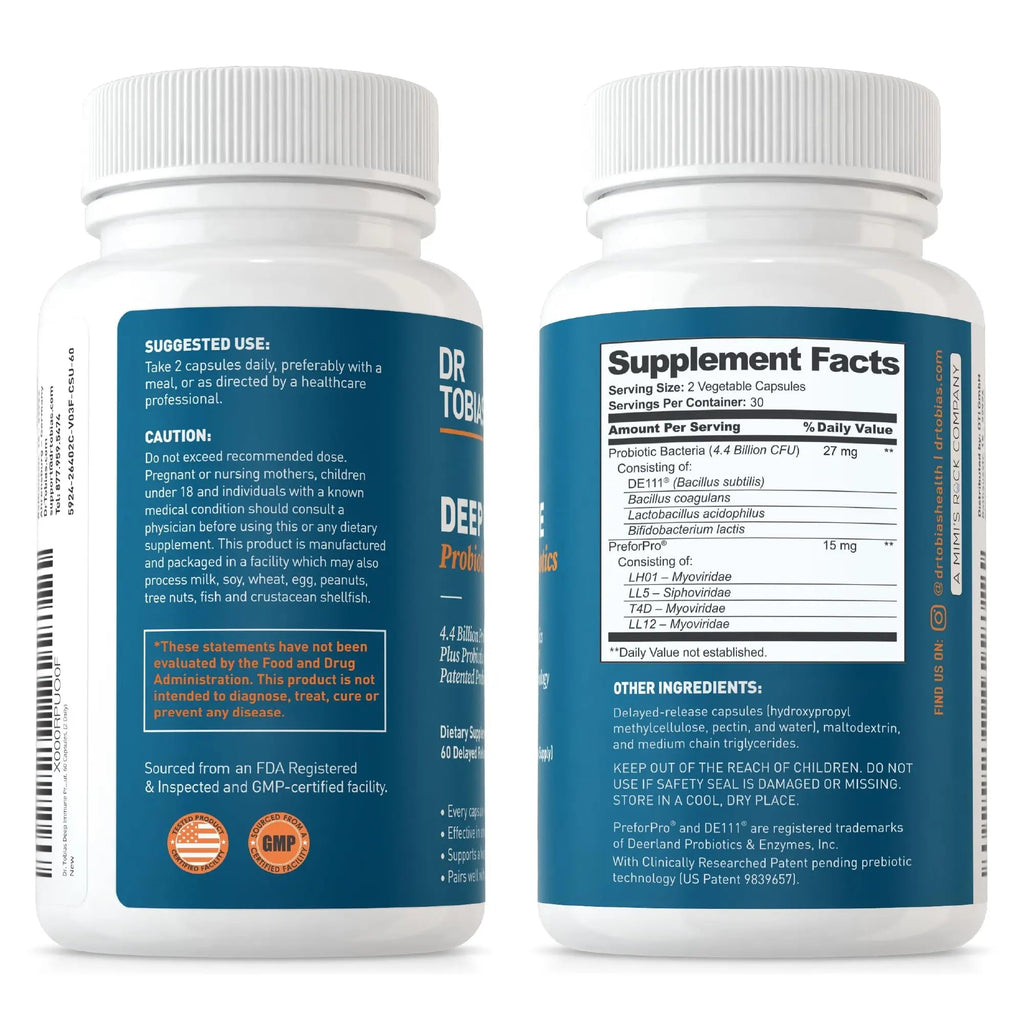 Dr. Tobias Deep Immune Probiotics & Prebiotics, 4.4 Billion CFU Probiotics for Women - TrustMedUSA