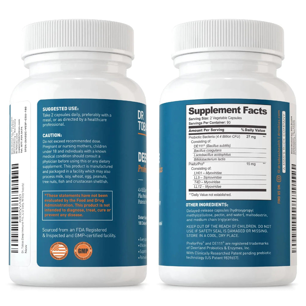 Dr. Tobias Deep Immune Probiotics & Prebiotics, 4.4 Billion CFU Probiotics for Women - TrustMedUSA