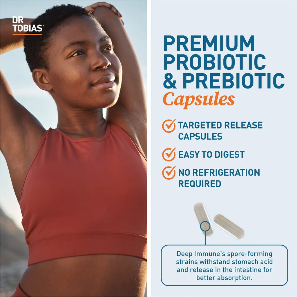 Dr. Tobias Deep Immune Probiotics & Prebiotics, 4.4 Billion CFU Probiotics for Women - TrustMedUSA