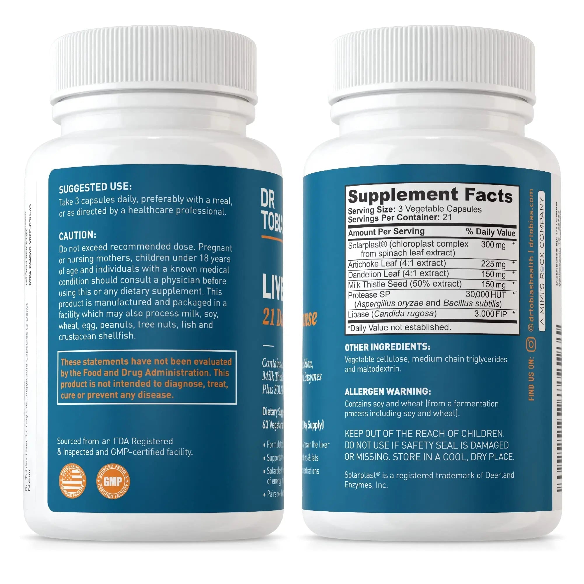 Dr. Tobias Liver 21 Day Cleanse, Herbal Liver Detox Cleanse with Solarplast, Artichoke Extra - TrustMedUSA
