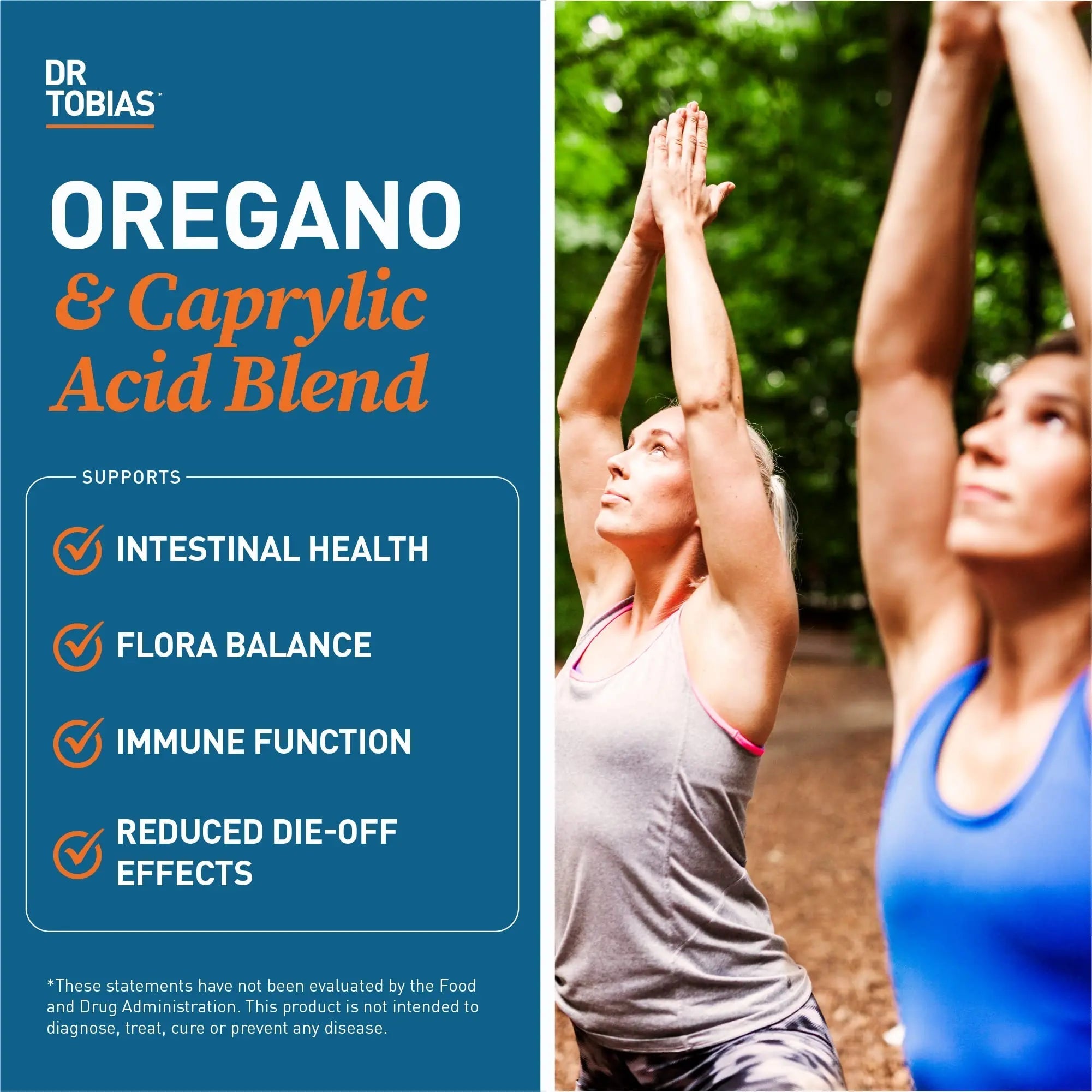 Dr. Tobias Lung Health and Oregano & Caprylic Acid Blend, Supports Lung Cleanse & Detox, Intestinal Health, Immune Support with Prebiotics & Herbs for Women & Men - TrustMedUSA